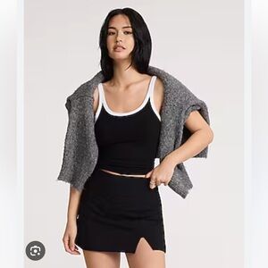 Express Cotton High Waisted Mini Skirt & Scallop Crop Tank Set